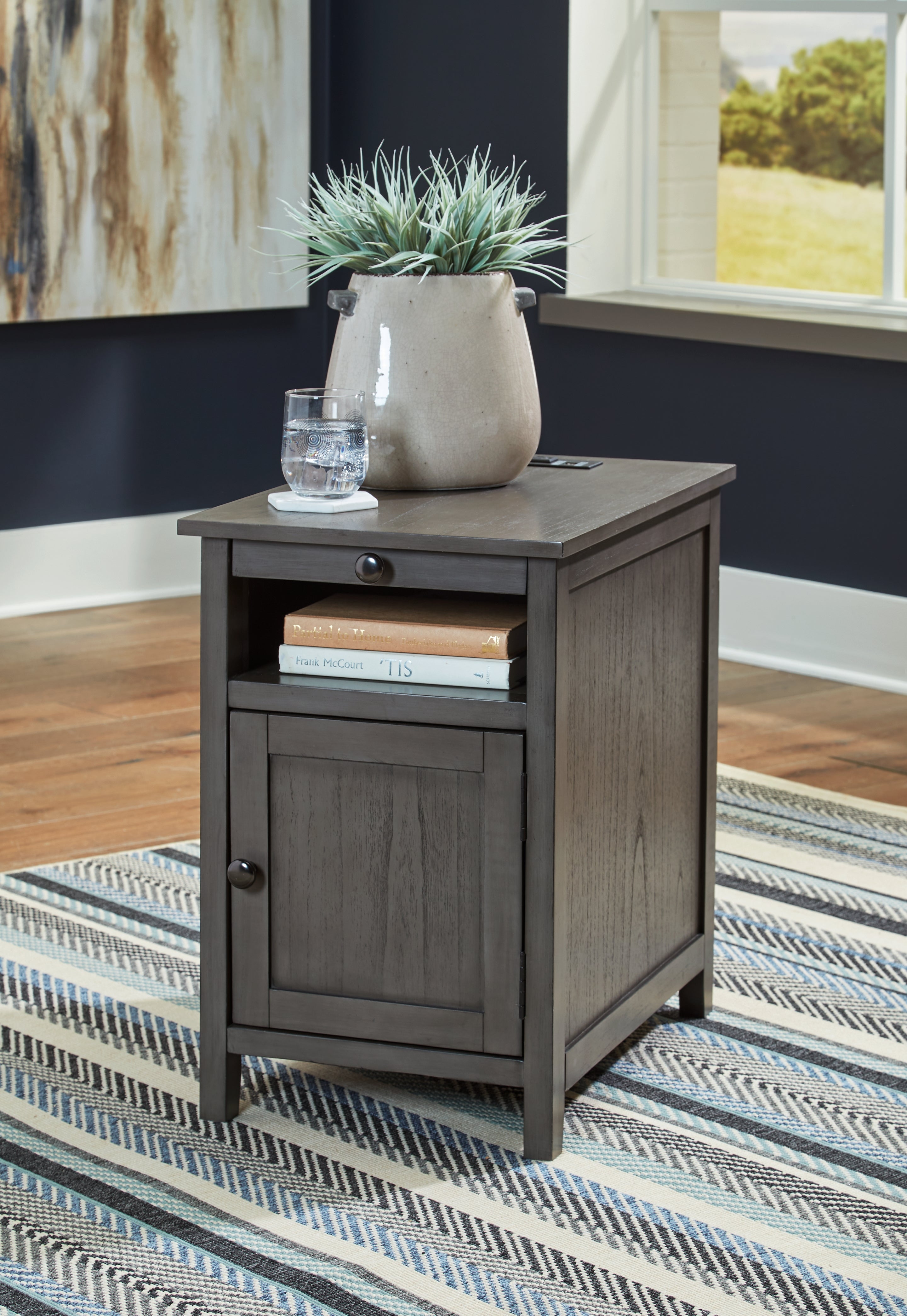 Warmstead Furniture - Ashley Furniture - Treytown Chairside End Table - Chair Side End Table / Gray - T300-317