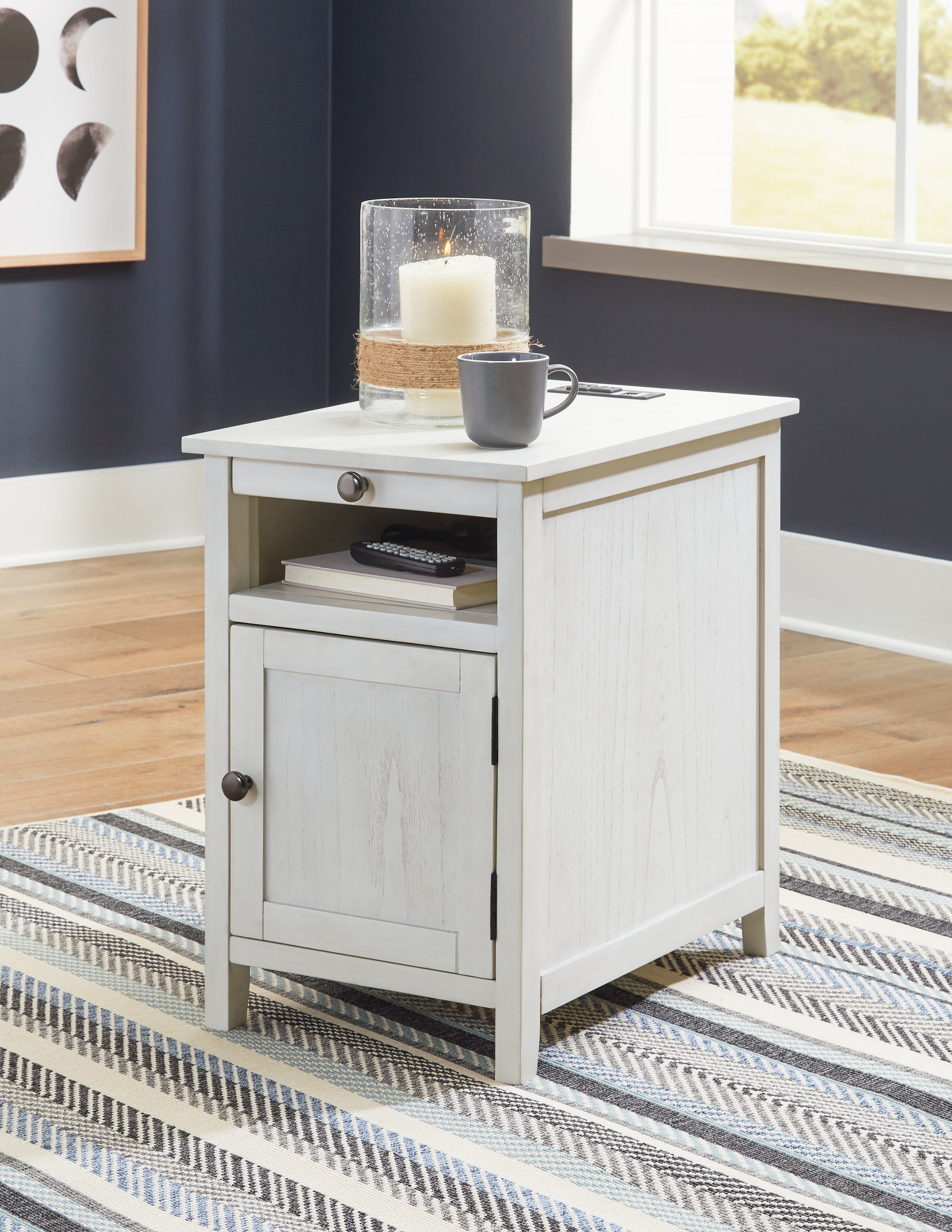 Warmstead Furniture - Ashley Furniture - Treytown Chairside End Table - Chair Side End Table / Antique White - T300-517