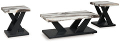 Warmstead Furniture - Ashley Furniture - Cendill Table (Set of 3) - Occasional Table Set (3/CN) / Dark Brown/White/Black - T403-13