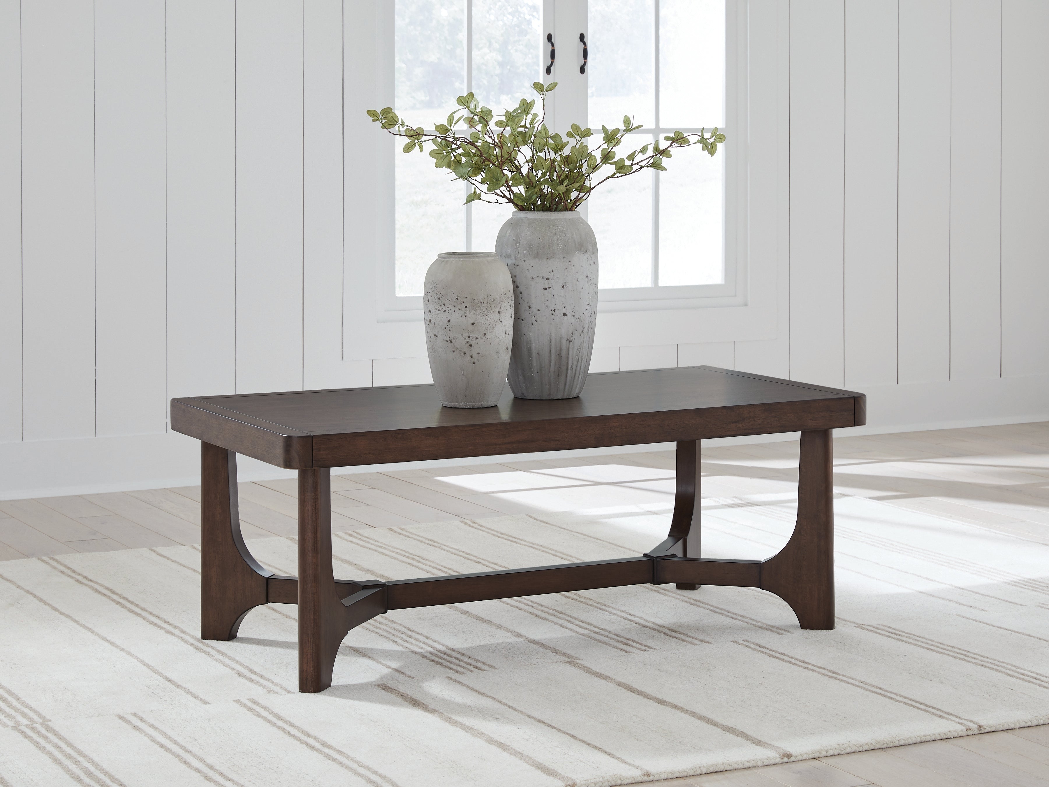Warmstead Furniture - Ashley Furniture - Korestone Coffee Table - Rectangular Cocktail Table / Dark Brown - T438-1
