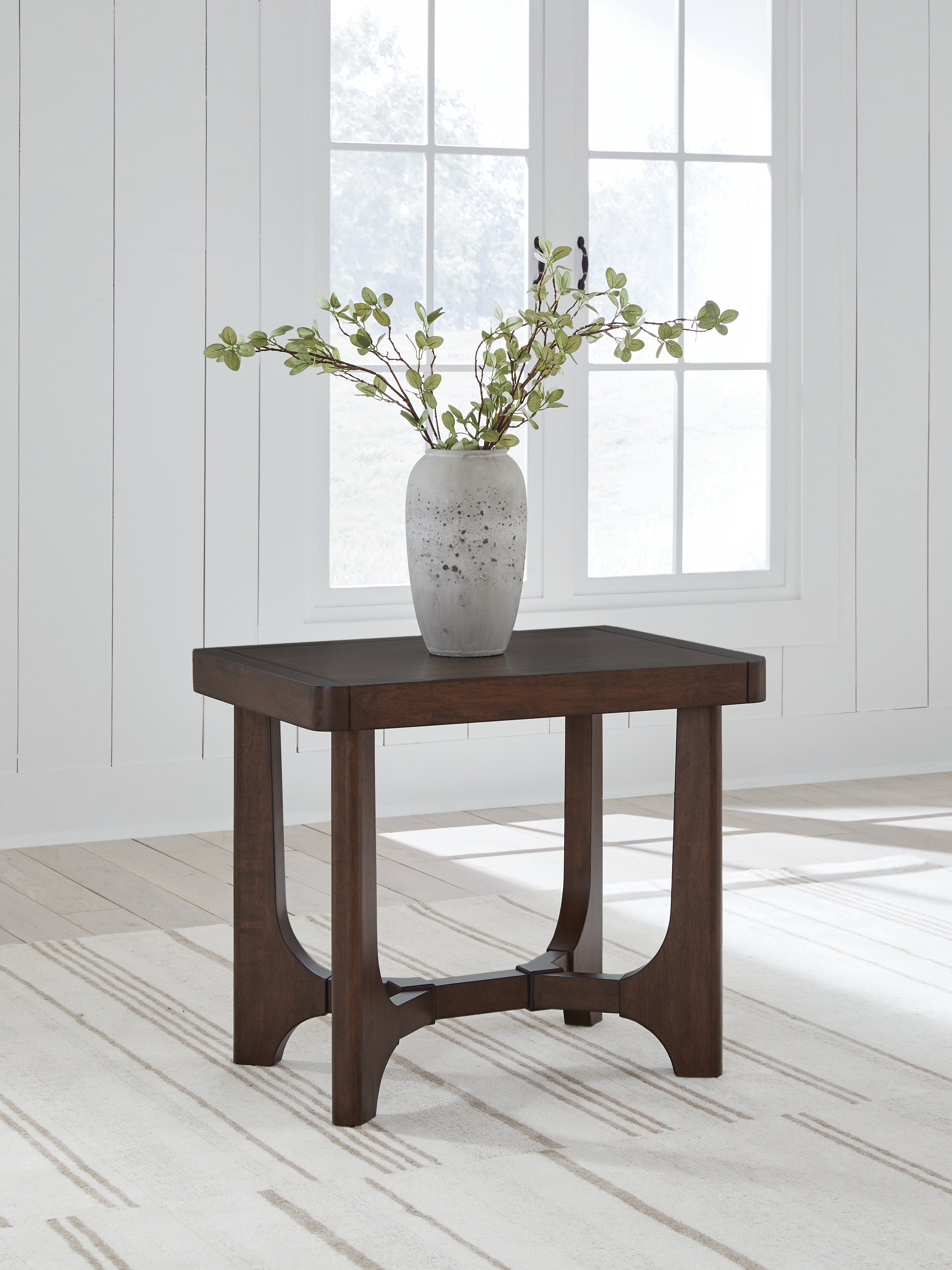 Warmstead Furniture - Ashley Furniture - Korestone End Table - Rectangular End Table / Dark Brown - T438-3