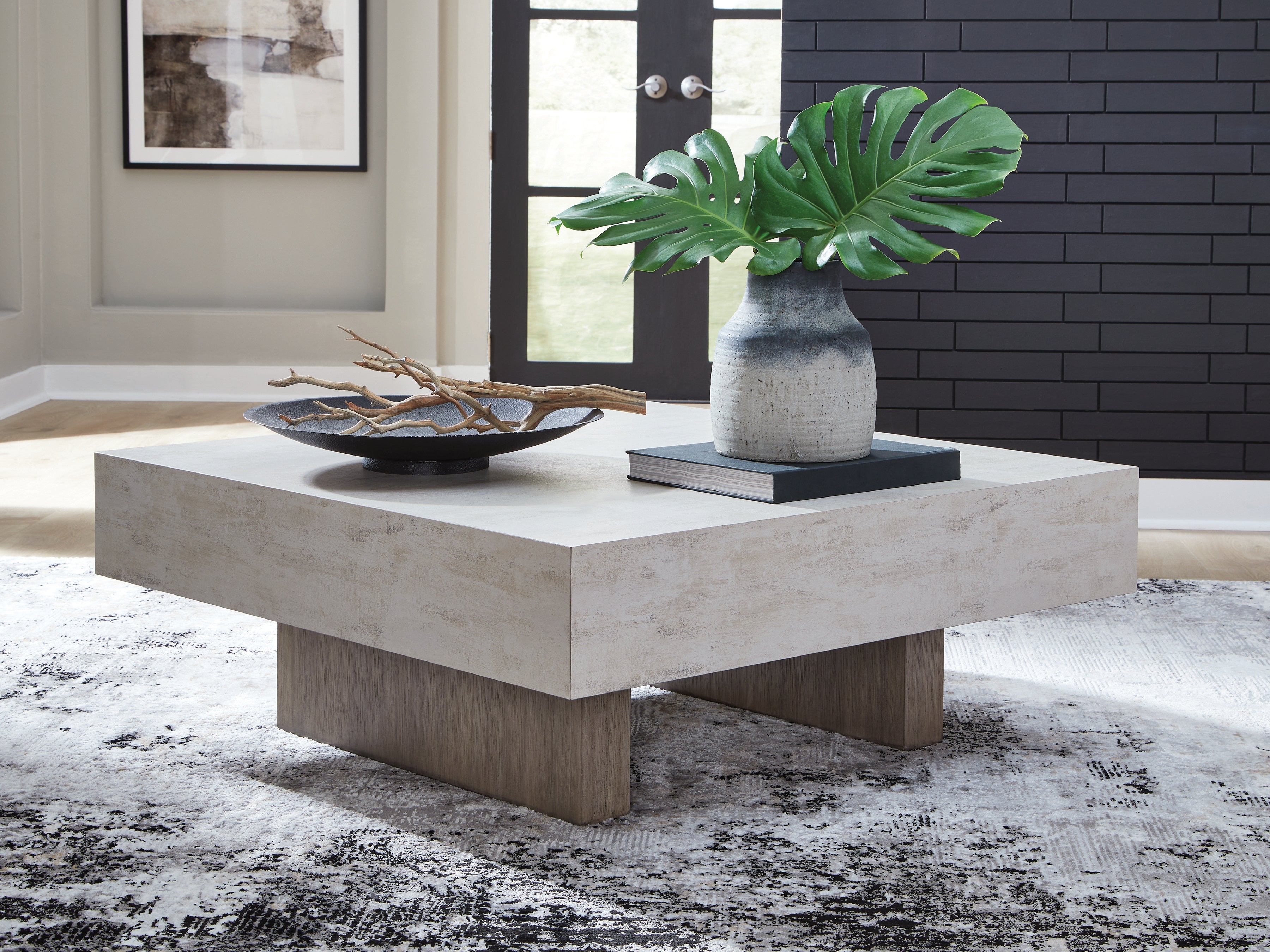 Warmstead Furniture - Ashley Furniture - Jorlaina Coffee Table - Square Cocktail Table / Light Grayish Brown - T622-8