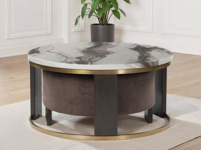 Warmstead Furniture - Ashley Furniture - Jazmore Nesting Coffee Table (Set of 2) - Nesting Cocktail Tables (Set of 2) / Brown/Brass Finish - T671-22