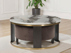 Warmstead Furniture - Ashley Furniture - Jazmore Nesting Coffee Table (Set of 2) - Nesting Cocktail Tables (Set of 2) / Brown/Brass Finish - T671-22