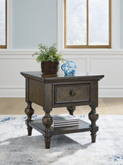 Warmstead Furniture - Ashley Furniture - Veramond End Table - Square End Table / Dark Brown - T694-2