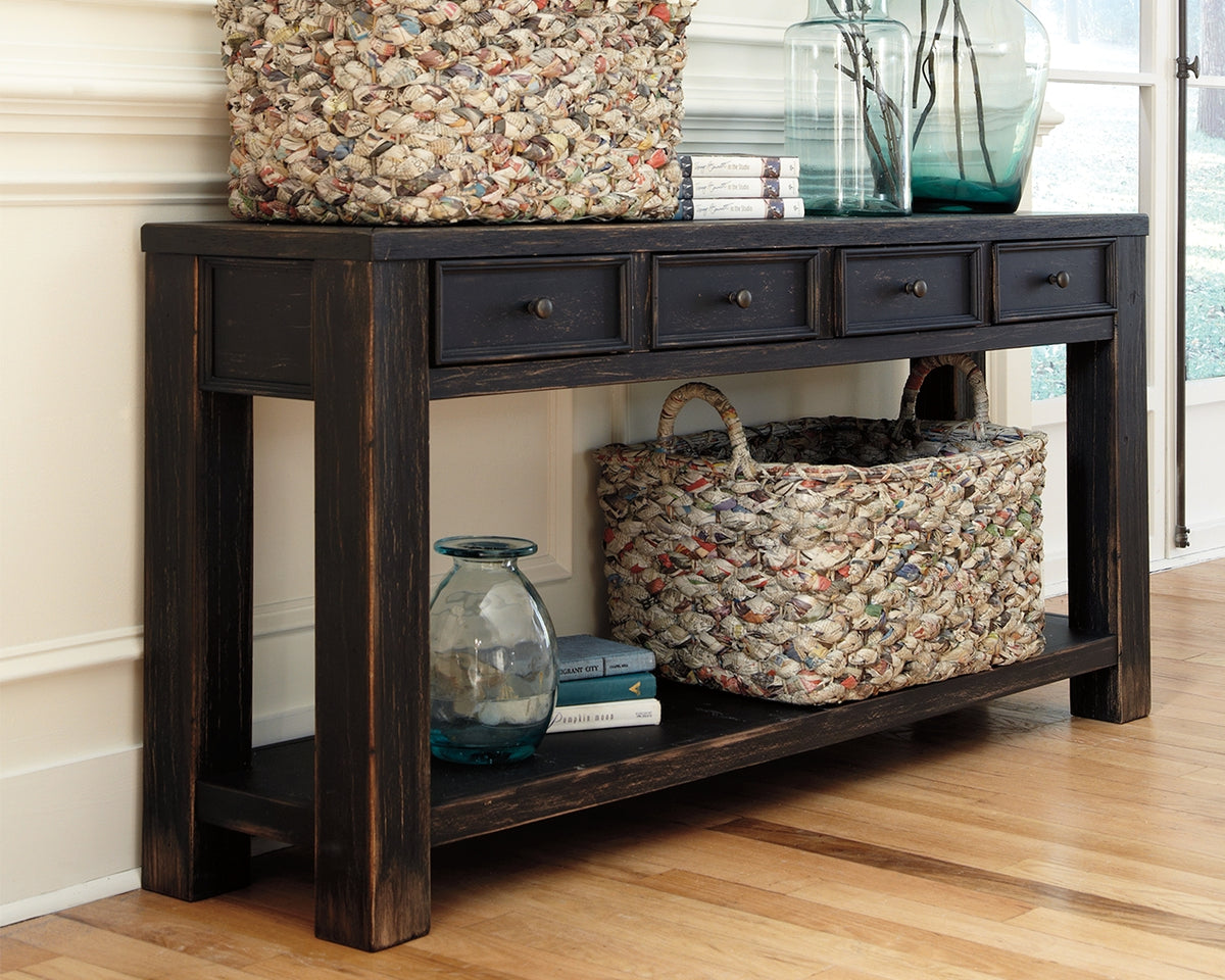 Warmstead Furniture - Ashley Furniture - Gavelston Sofa/Console Table - Sofa Table / Black - T732-4