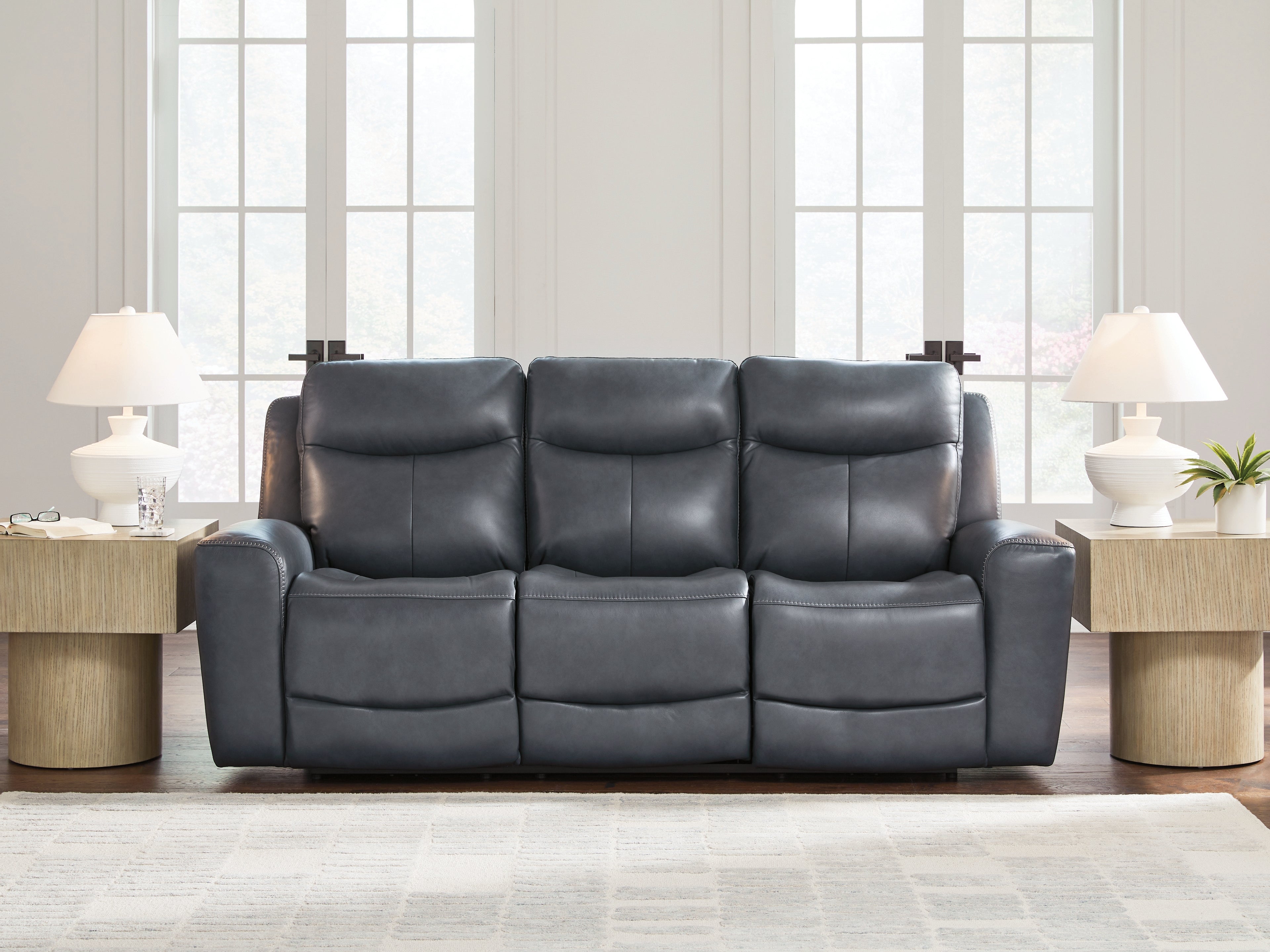 Warmstead Furniture - Ashley Furniture - Next Move Living Room - PWR REC Sofa with ADJ Headrest / Admiral - PCU1210015