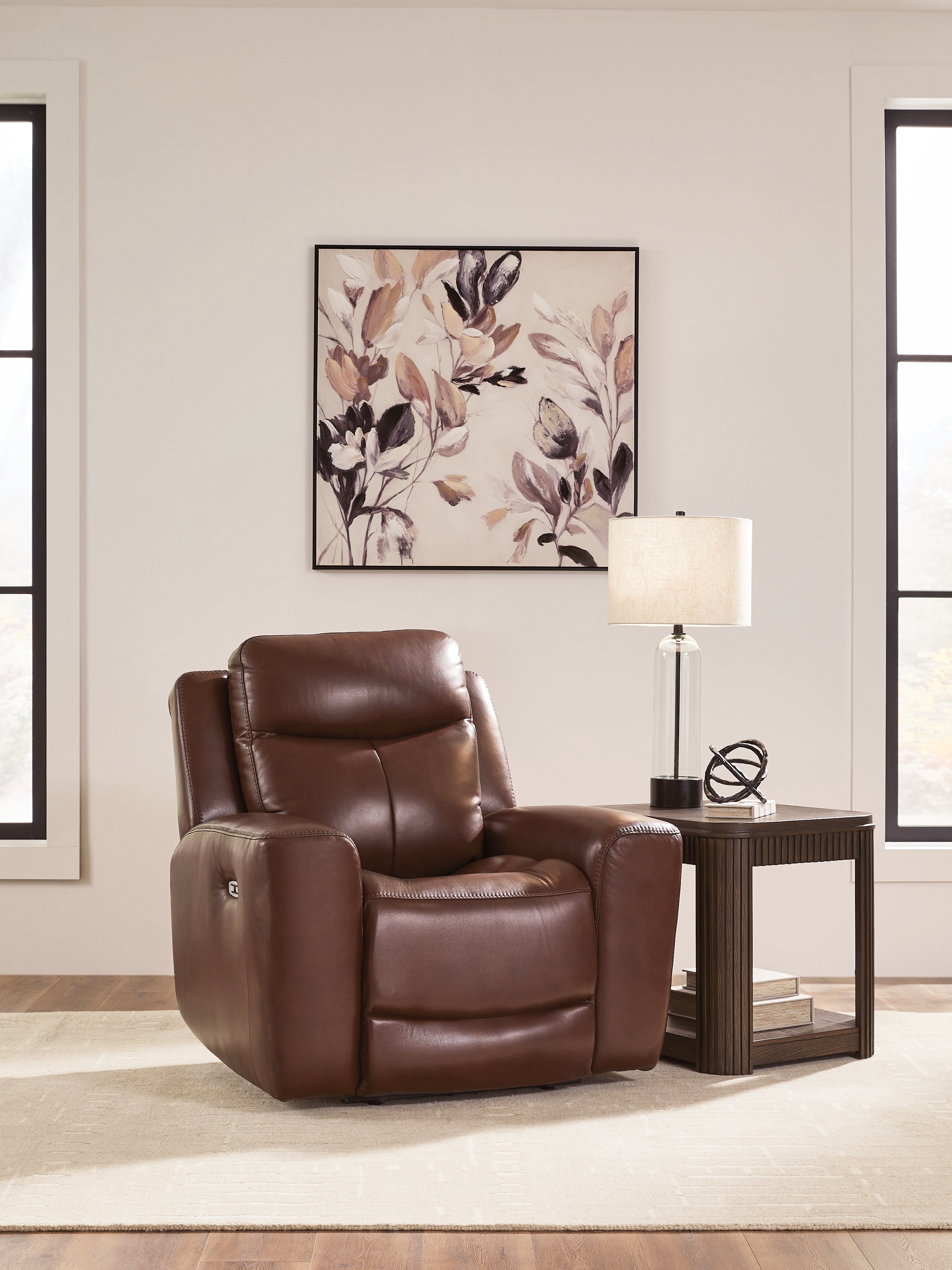 Warmstead Furniture - Ashley Furniture - Next Move Living Room - PWR Recliner/ADJ Headrest / Mahogany - PCU1210213