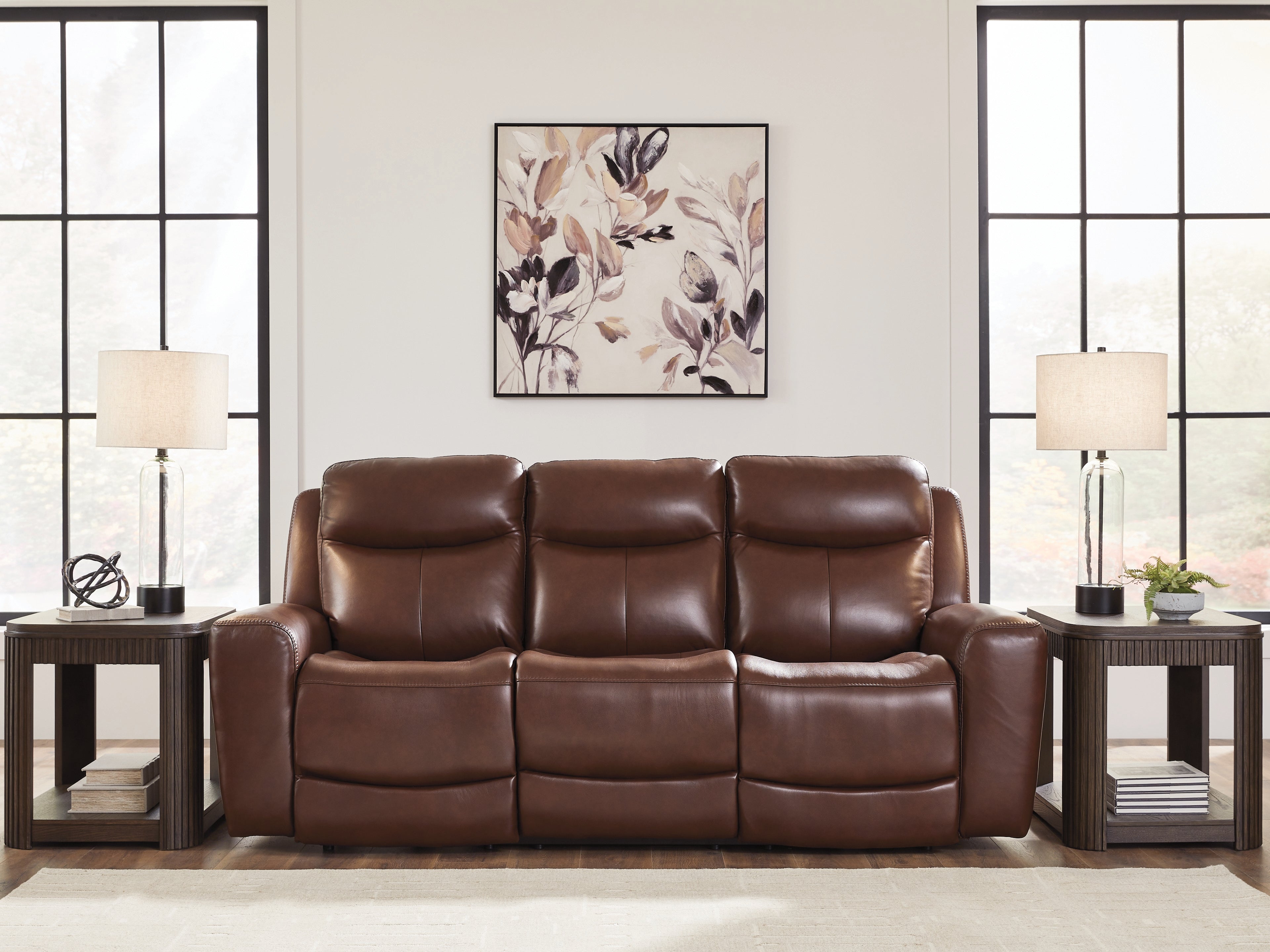 Warmstead Furniture - Ashley Furniture - Next Move Living Room - PWR REC Sofa with ADJ Headrest / Mahogany - PCU1210215