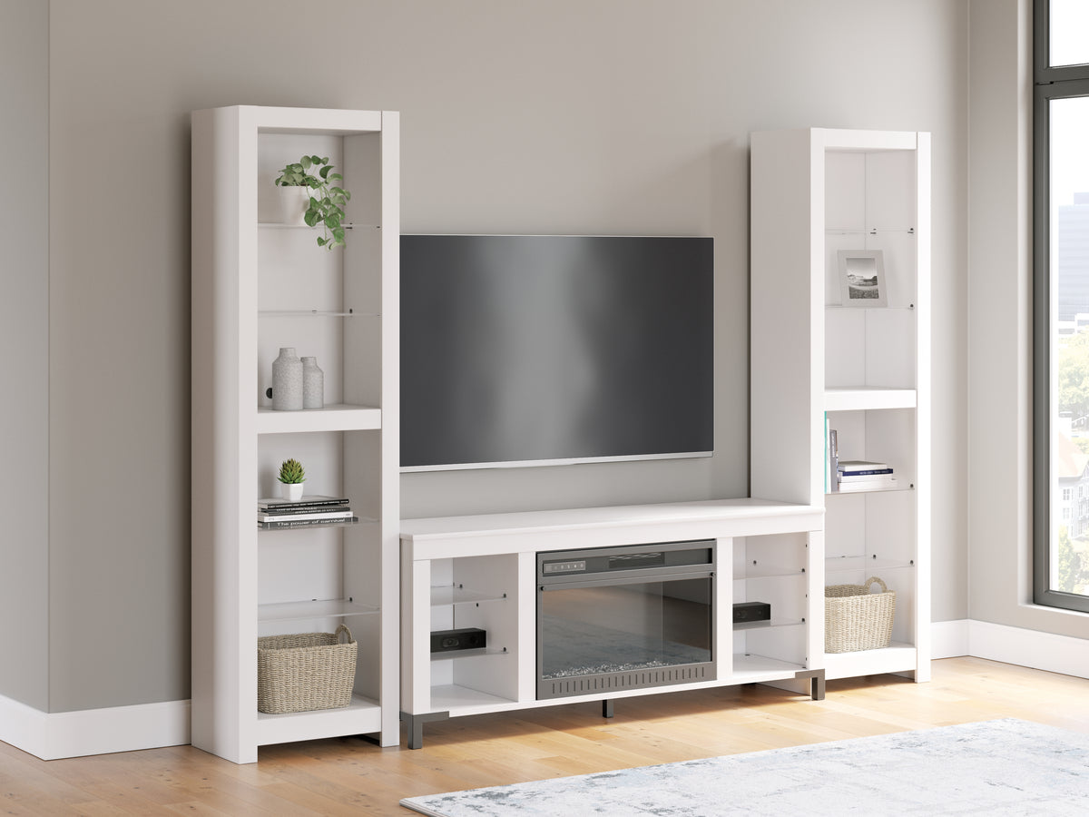 Warmstead Furniture - Ashley Furniture - Brollevi Entertainment Center - 3-Piece Entertainment Center / White - W2722W1