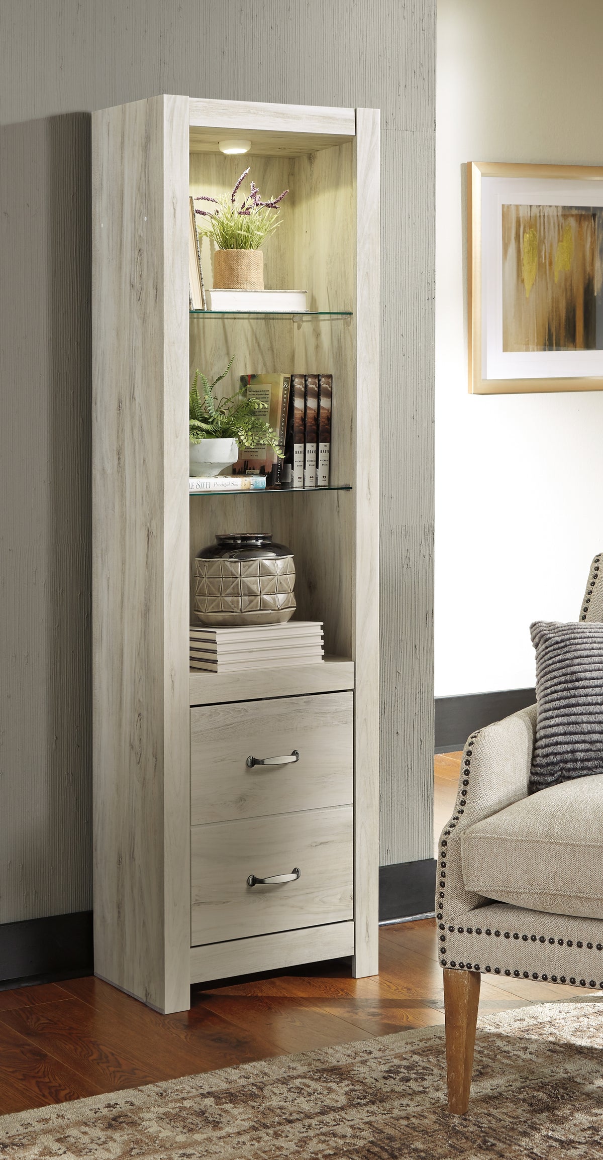 Warmstead Furniture - Ashley Furniture - Bellaby Entertainment Center - Bridge / Whitewash - W331-27