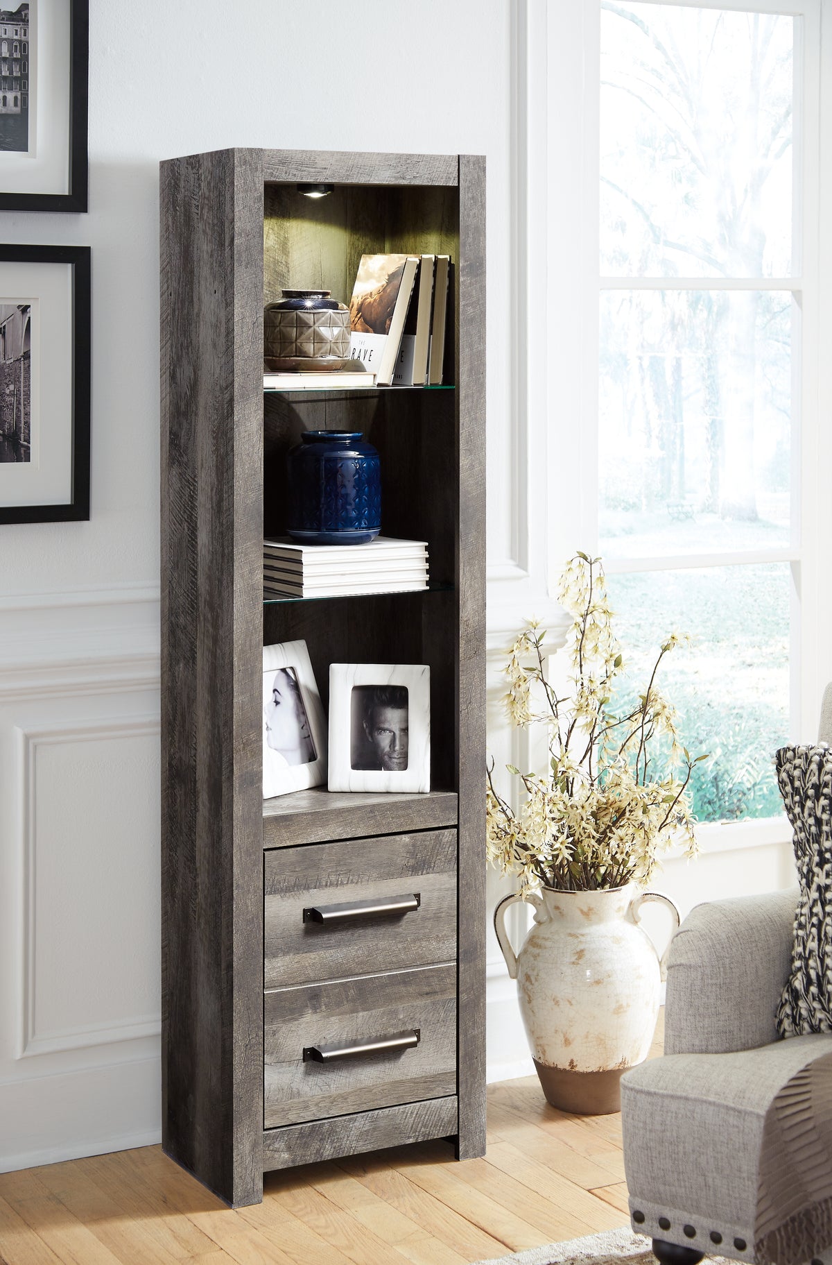 Warmstead Furniture - Ashley Furniture - Wynnlow Entertainment Center - 4-Piece Entertainment Center / Gray - W440W2