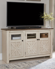 Warmstead Furniture - Ashley Furniture - Bolanburg 60" TV Stand - 60" / White/Weathered Gray - W647-38